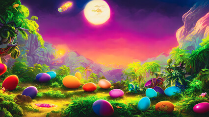 Obraz na płótnie Canvas Artistic concept painting of a easter holiday, background illustration.