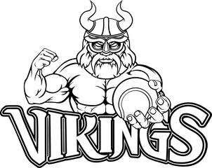 A Viking warrior gladiator tennis sports mascot