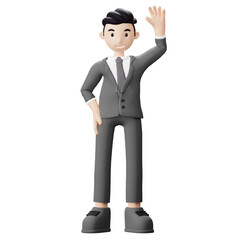 Obraz premium 3D Character Business Man hand