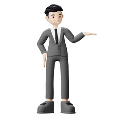 3D Character Business Man pointing