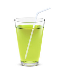 グラス 緑茶 飲み物 イラスト リアル