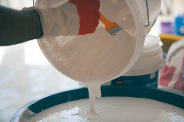 home renovation paints the walls.