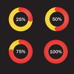 Percentage pie chart. Percentage vector info graphics. Circle percentage diagram business illustration