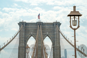 brooklyn bridge bottom to top with cables view new yok