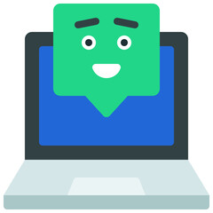 Happy Laptop Message Icon