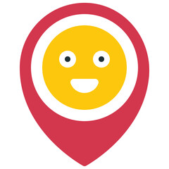Smiley Location Pin Icon