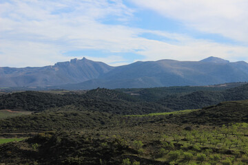Fototapeta na wymiar Views of the Moncayo Natural Park, mountain of the Iberian system in Zaragoza