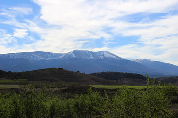 Views of the Moncayo Natural Park, mountain of the Iberian system in Zaragoza