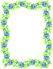 frame with green leaves