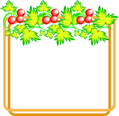 frame with red berries