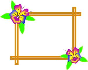Obraz premium frame with colorful flowers