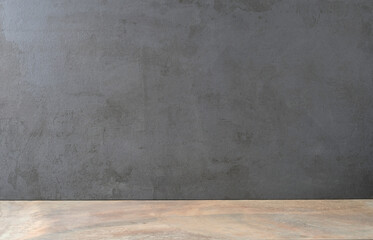 Dark gray concrete wall and grunge floor. Empty space