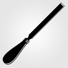 Chisel silhouette isolated on a white background. Vector illustration.