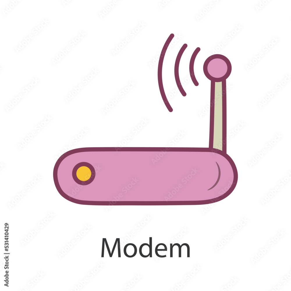 Poster modem filled outline icon design illustration. data symbol on white background eps 10 file