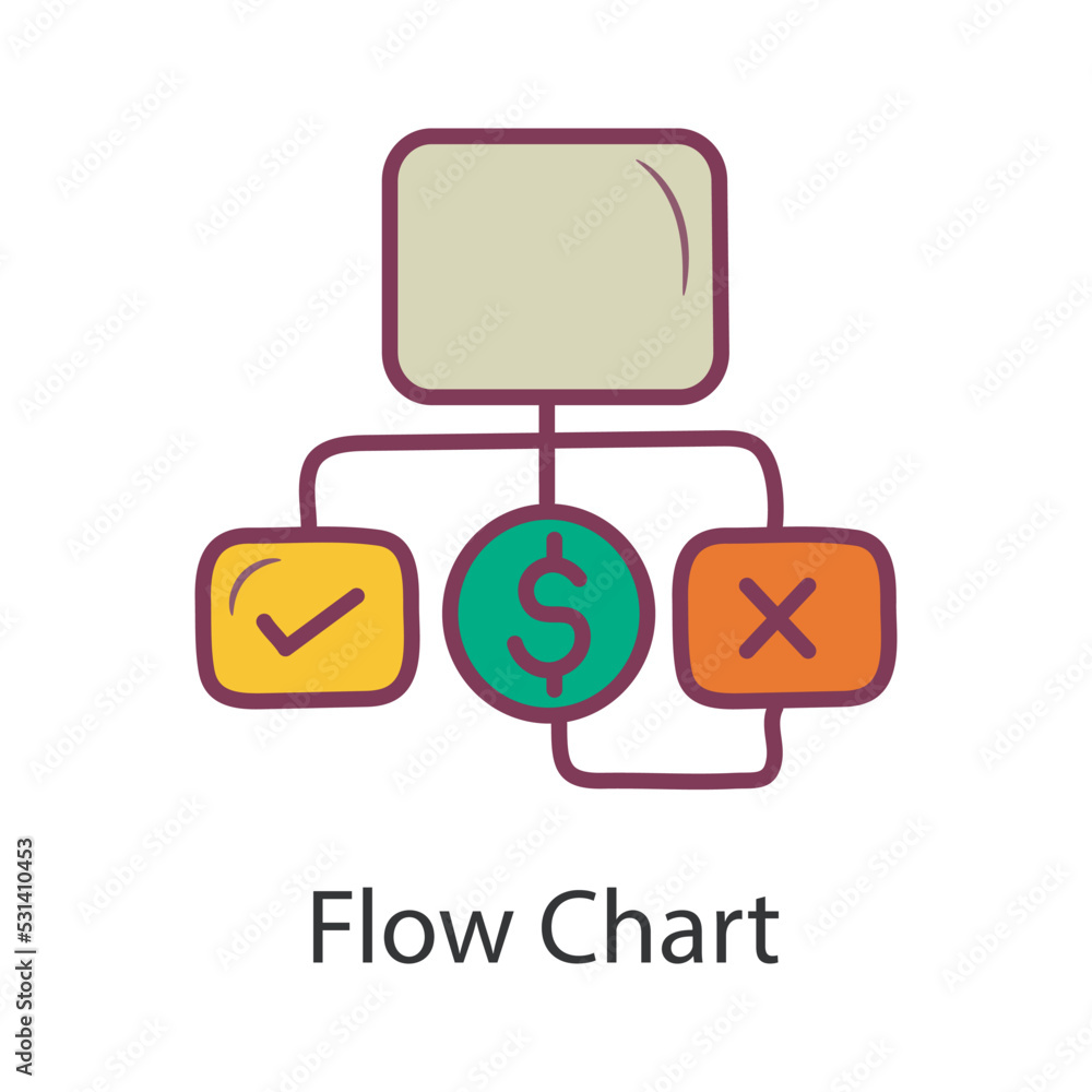 Poster flow chart filled outline icon design illustration. data symbol on white background eps 10 file