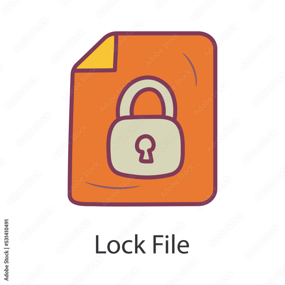 Aufkleber lock file filled outline icon design illustration. data symbol on white background eps 10 file