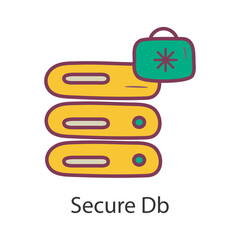 Secure Db Filled Outline Icon Design illustration. Data Symbol on White background EPS 10 File