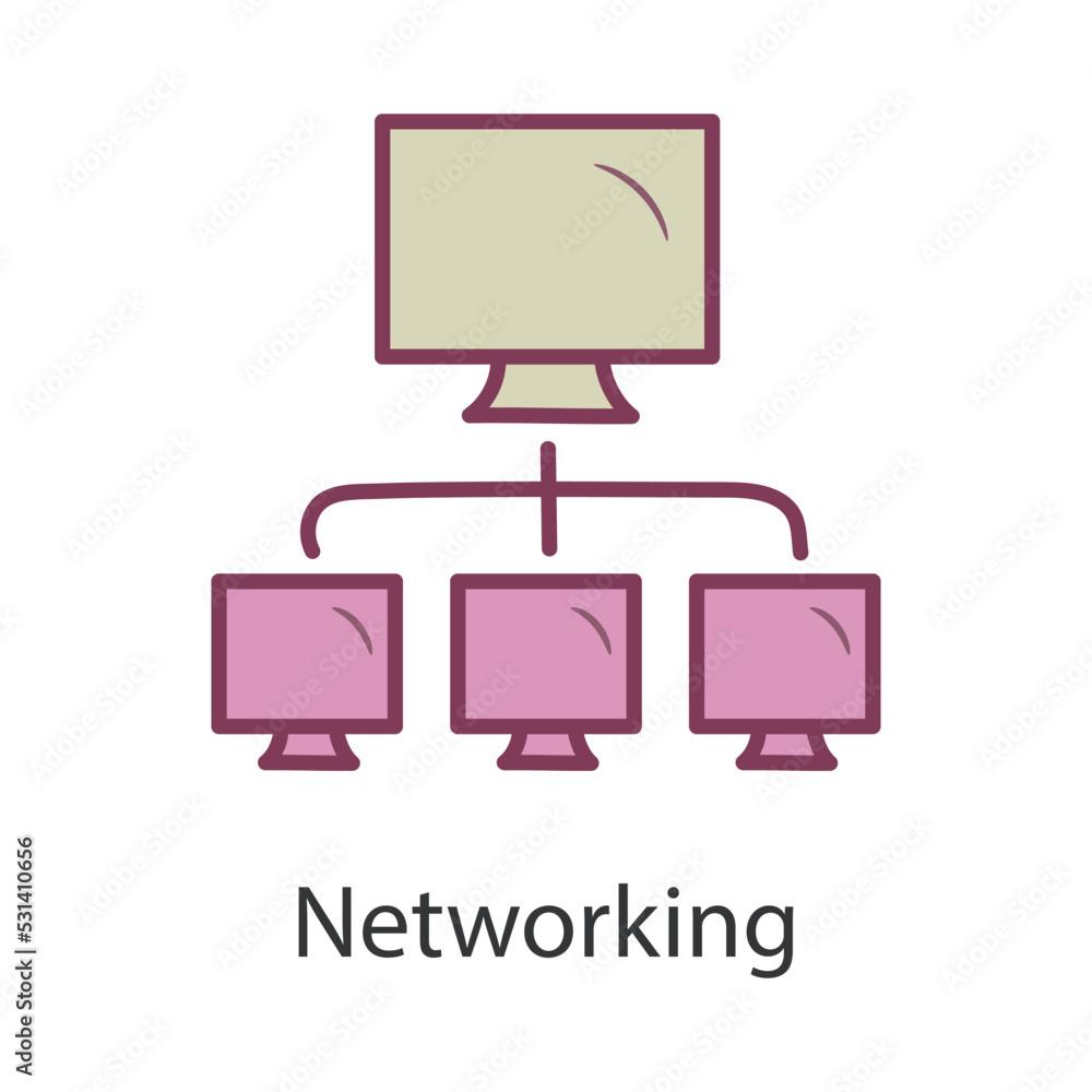 Poster networking filled outline icon design illustration. data symbol on white background eps 10 file