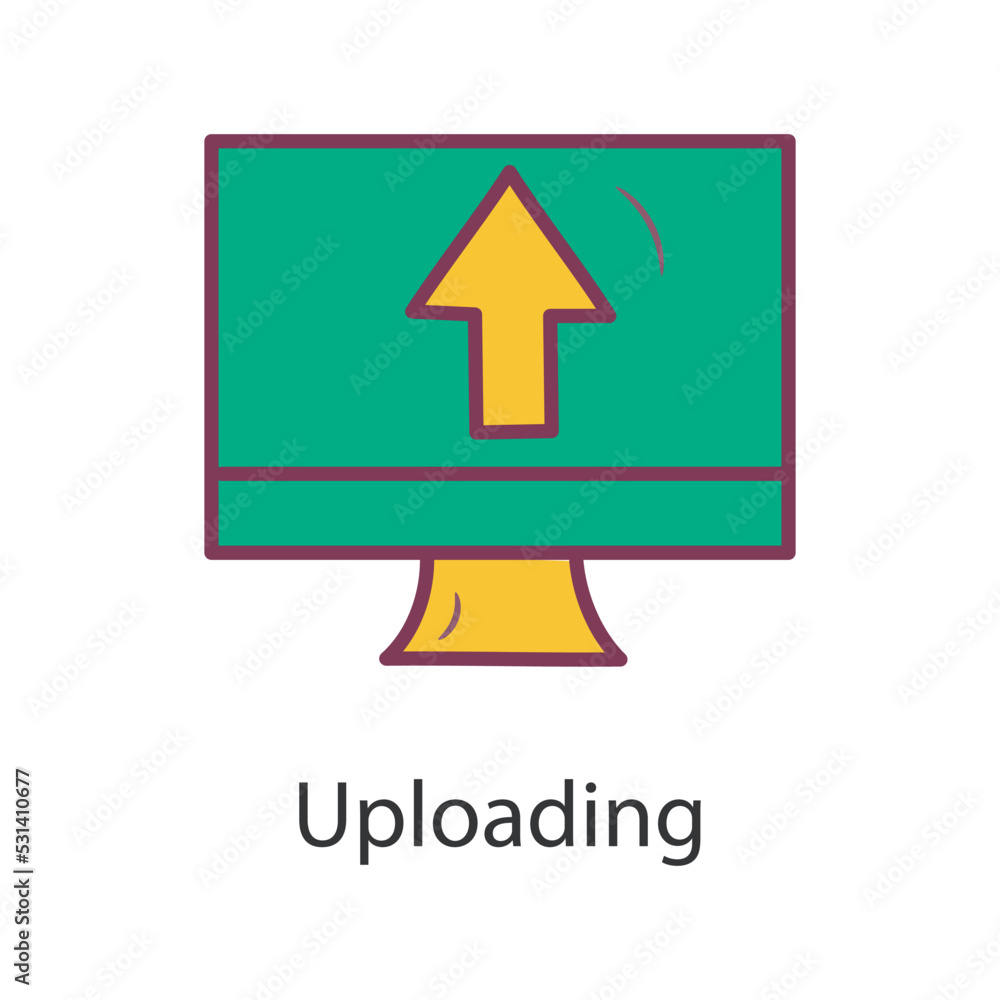 Poster uploading filled outline icon design illustration. data symbol on white background eps 10 file