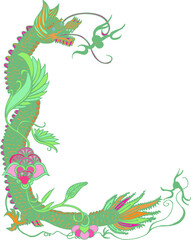 chinese dragon on green background