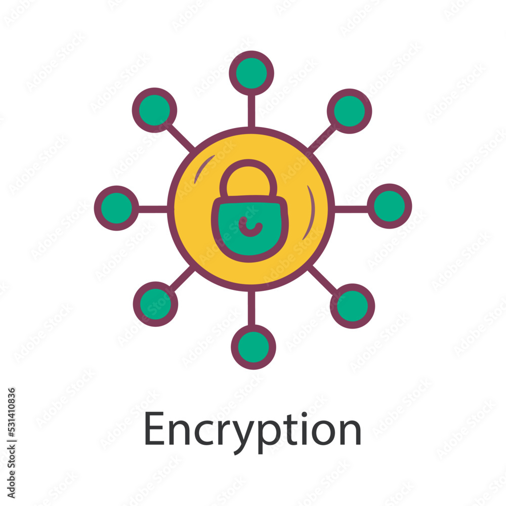 Poster encryption filled outline icon design illustration. data symbol on white background eps 10 file