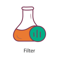 Filter Filled Outline Icon Design illustration. Data Symbol on White background EPS 10 File