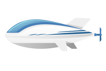 Commercial airship white color rigid airship vector illustration isolated on white background
