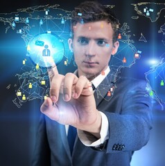 Social networks and online interactions concept