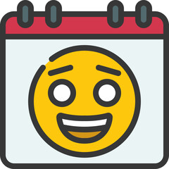 Fototapeta premium Happy Calendar Icon