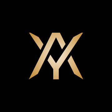 letter AY YA monogram logo design