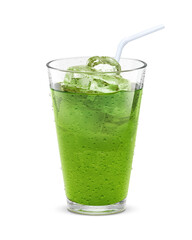 グラス 青汁 抹茶 飲み物 氷 イラスト リアル 