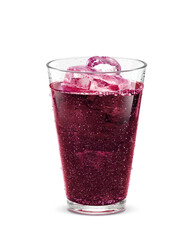 グラス ぶどうソーダ 飲み物 氷 イラスト リアル