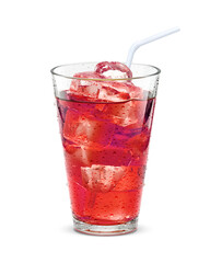 グラス 紫蘇ジュース 飲み物 氷 イラスト リアル 