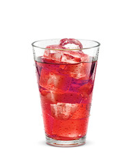 グラス 紫蘇ジュース 飲み物 氷 イラスト リアル 