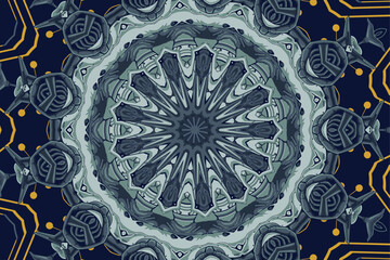 Abstract vintage decorative mandala geometric design vector boho design psychdedli background