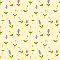 Seamless floral pattern. Minimal style floral pattern.