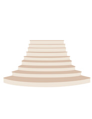 Wood stairs indoor construction classic design vector illustration isolated on white background