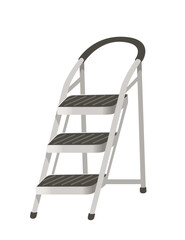 Steel folding portable ladder household equipment vector illustration isolated on white background