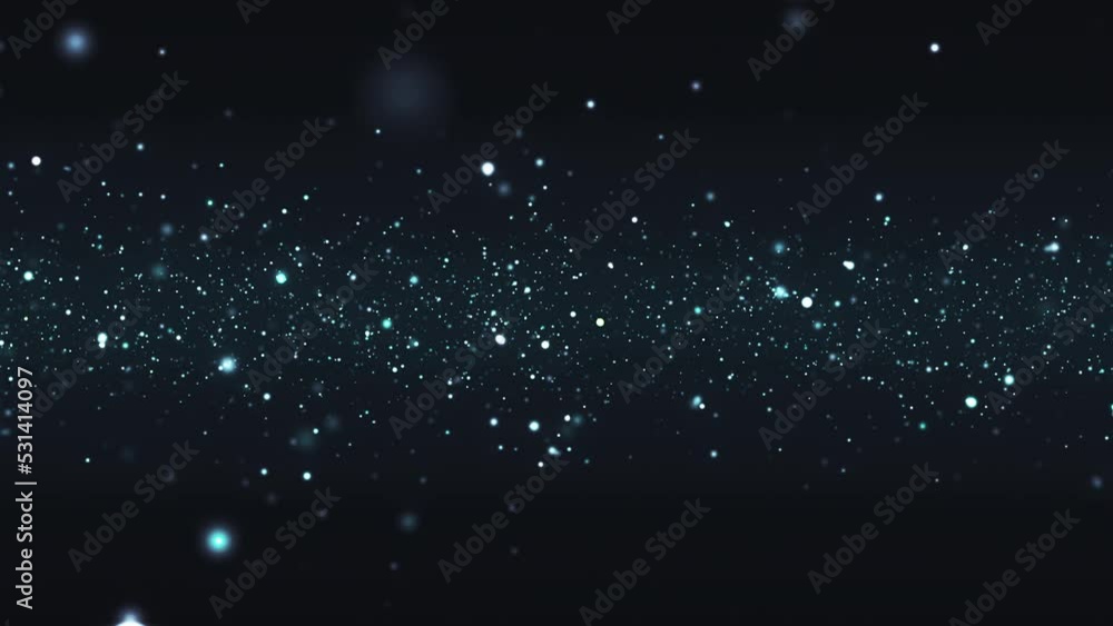 Wall mural animated space background loop with flickering blue light particles on black background