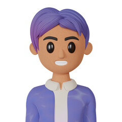 Smiling man avatar 3d illustration