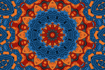 Background festive medallion mandala boho style ornaments abstract geometric vector ethnic seamless pattern design