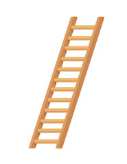 Wooden portable ladder household equipment vector illustration isolated on white background