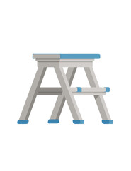 Steel folding portable ladder household equipment vector illustration isolated on white background