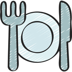 Knife Fork And Plate Icon