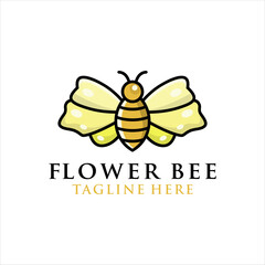 Honey Bee logo design inspiration with line art style.