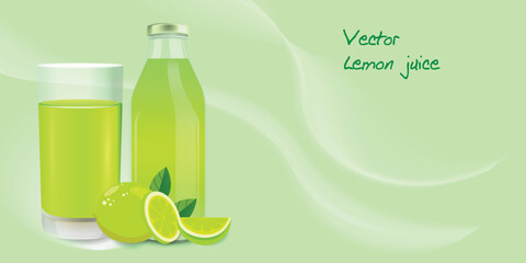 Naklejka na ściany i meble Lemonade poster advertising design.Vector cocktails or orange tonic