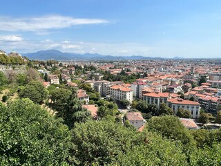 Fototapeta premium view of Bergamo city from Citta Alta