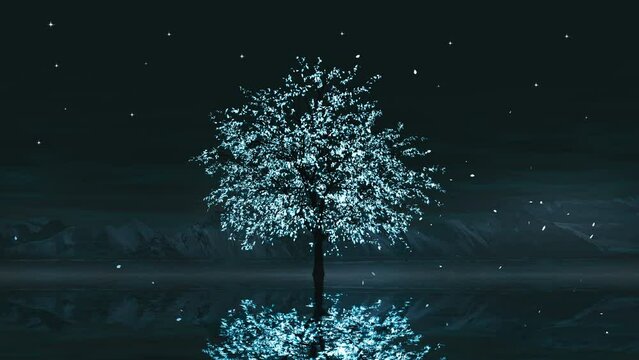 Seamless Loop of Fantasy Tree Background Animation