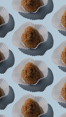 sweets with nuts in corrugated paper packaging