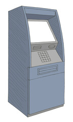 ATM cash dispenser graphic color sketch isolated illustration vector